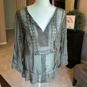 Olive green with elastic at hips